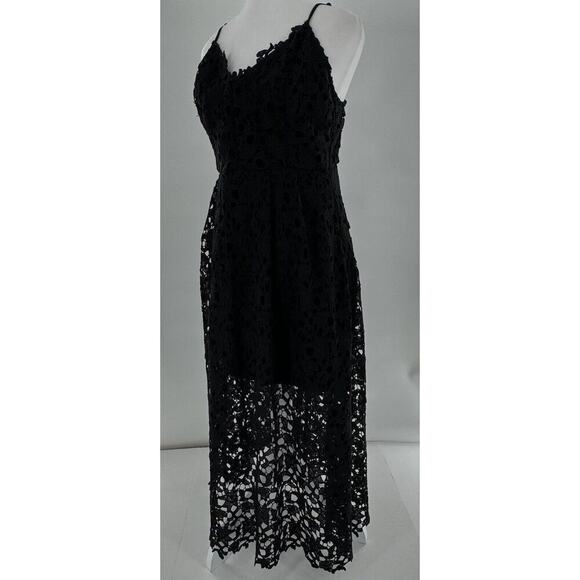 ASTR The Label Midi Dress Size XL Lace Cocktail Wedding Guest Fairy Whimsy Black - Picture 10 of 16